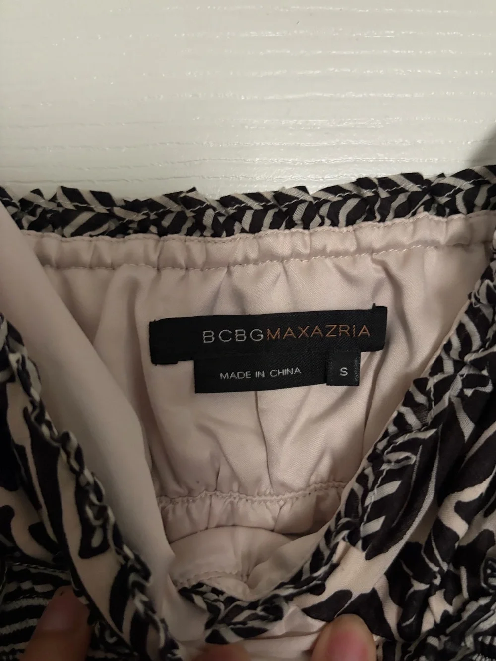 BCBGMaxAzria Black and White Floral Mini Dress